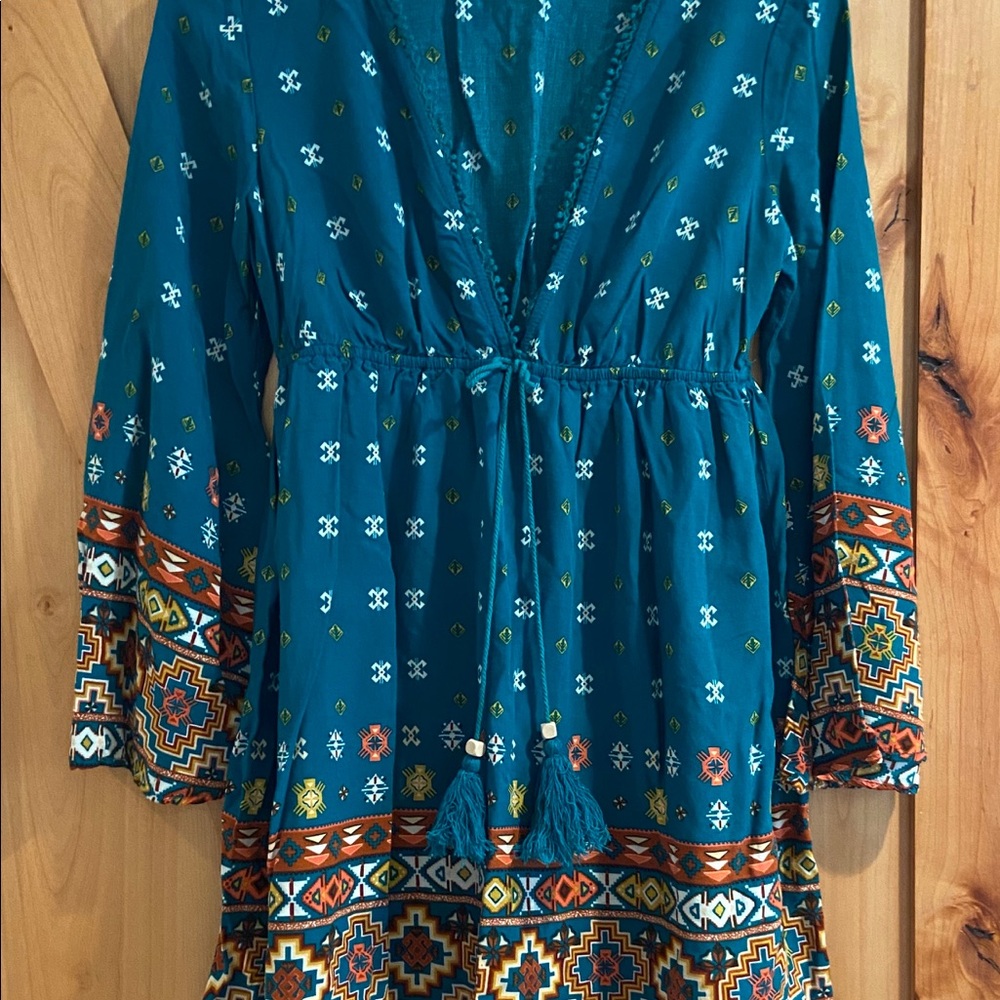 Long sleeve geometric dress